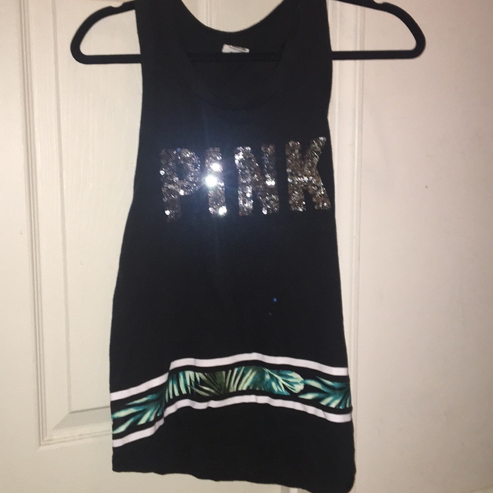 Black PINK sequin tank top